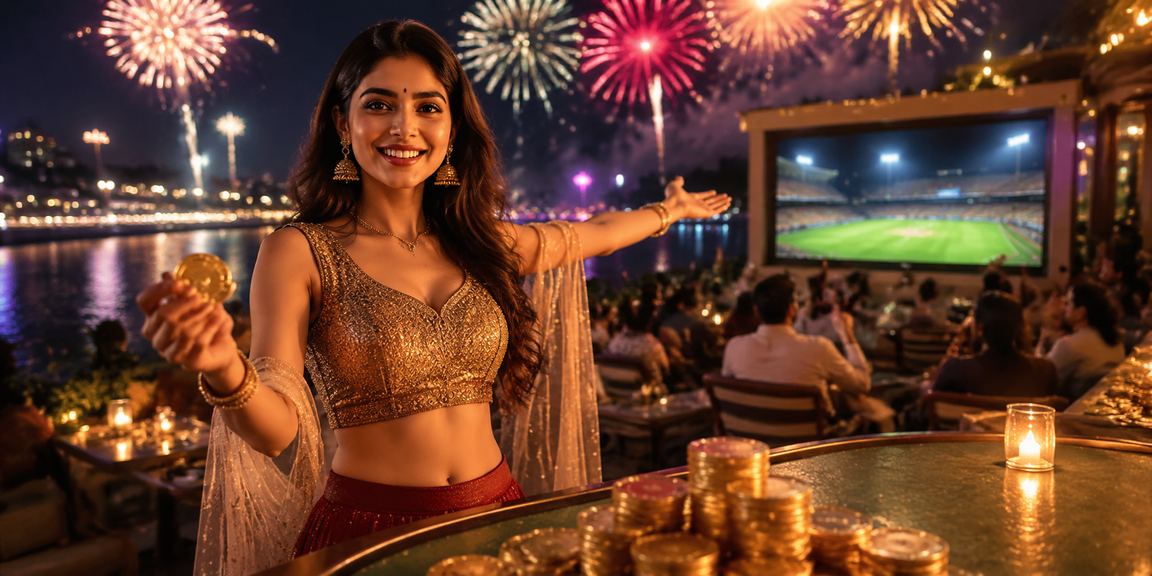 Crowded Indian cricket stadium full of cheering fans